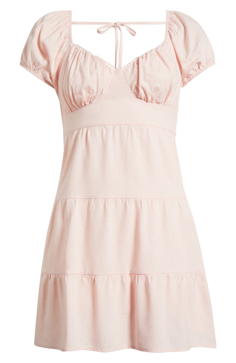 PacSun Puff Sleeve Minidress, Alternate, color, Almond Blossom