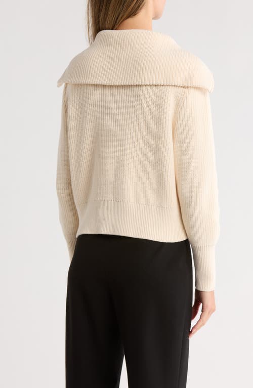 Kenneth Cole Shaker Stitch Quarter Zip Sweater In Neutral