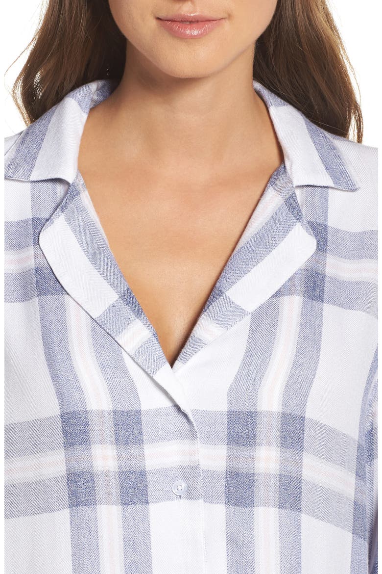 Plaid Pajamas, Alternate, color, WHITE/ CHAMBRAY/ PETAL