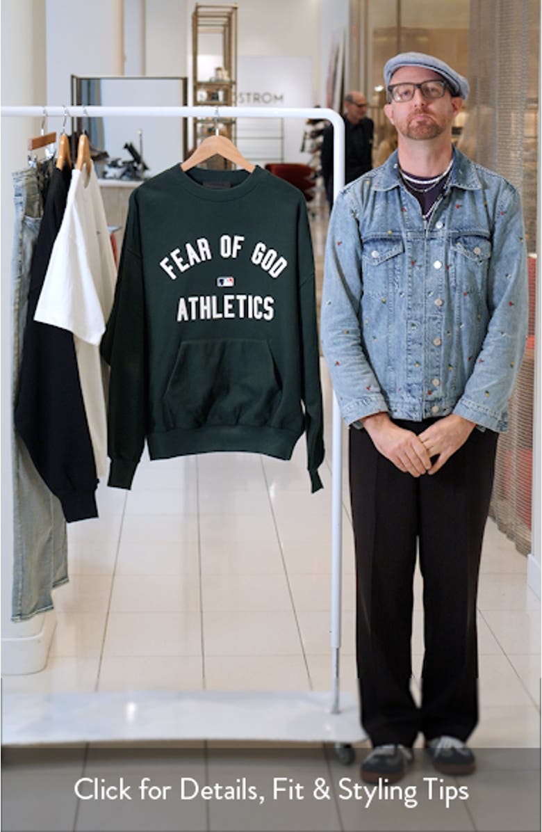 Athletics Sports Fit Crewneck Cotton Sweatshirt, sales video thumbnail