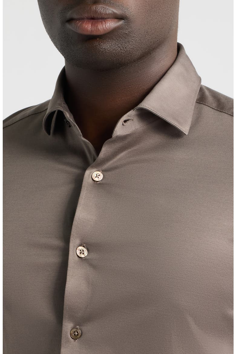 Regular Fit Cotton Jersey Shirt, Alternate, color, BROWN