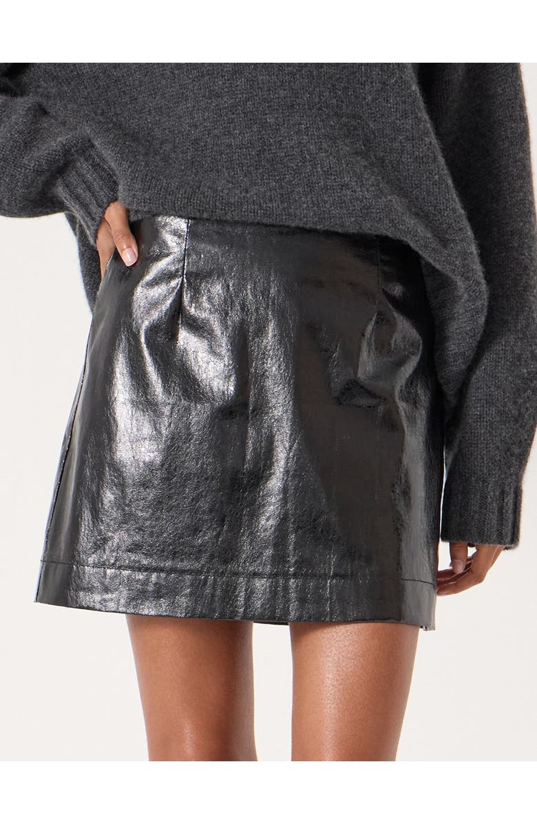 Hush Crackle Patent Mini Skirt, Main, color, Black
