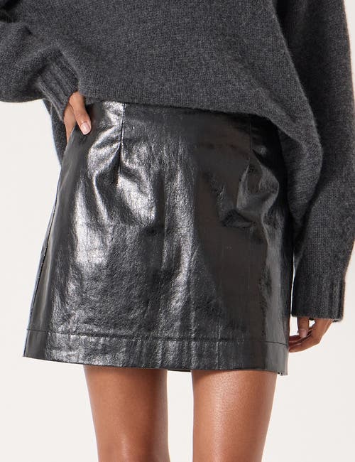 Hush Crackle Patent Mini Skirt In Black
