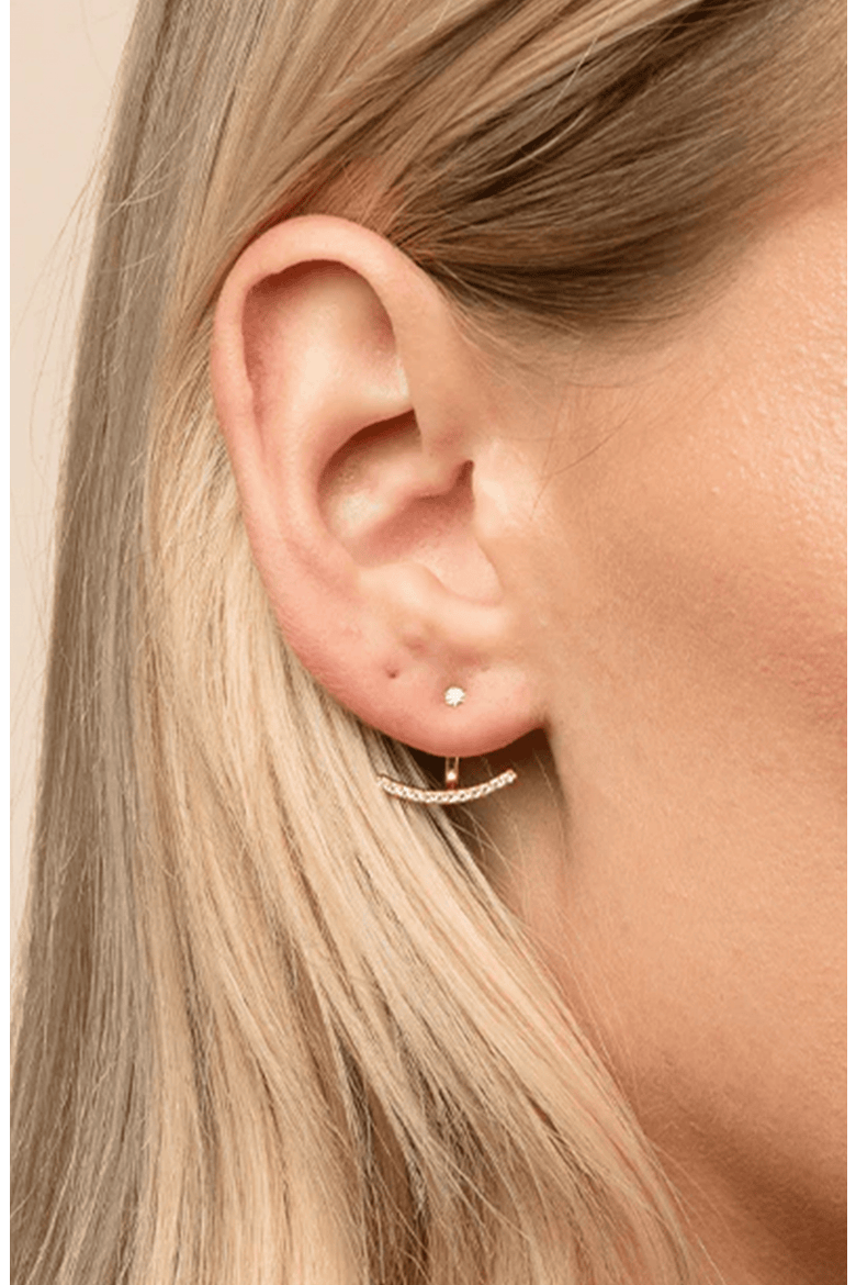 18k Gold Plated Anchor Earring Jackets Gift Idea, Alternate, color, Gold