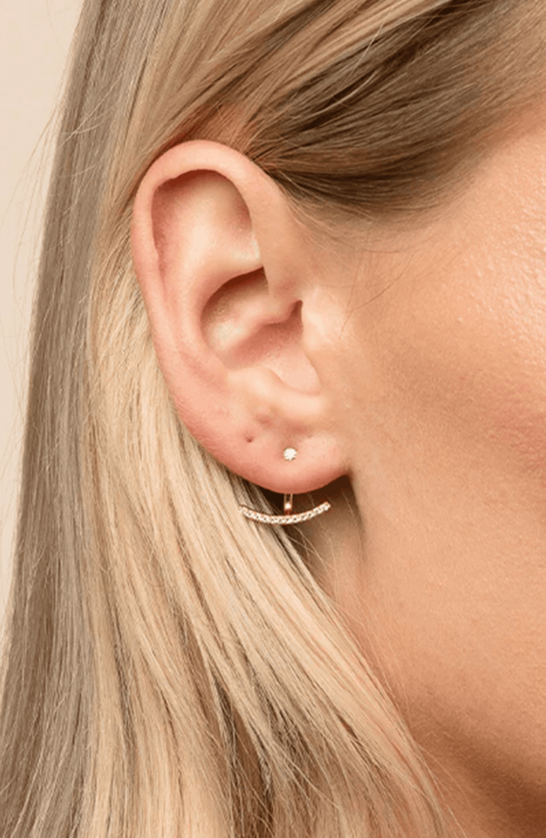 Bearfruit Jewelry 14k Gold Plated Anchor Earring Jackets Holiday Gift Idea, Alternate, color, Gold