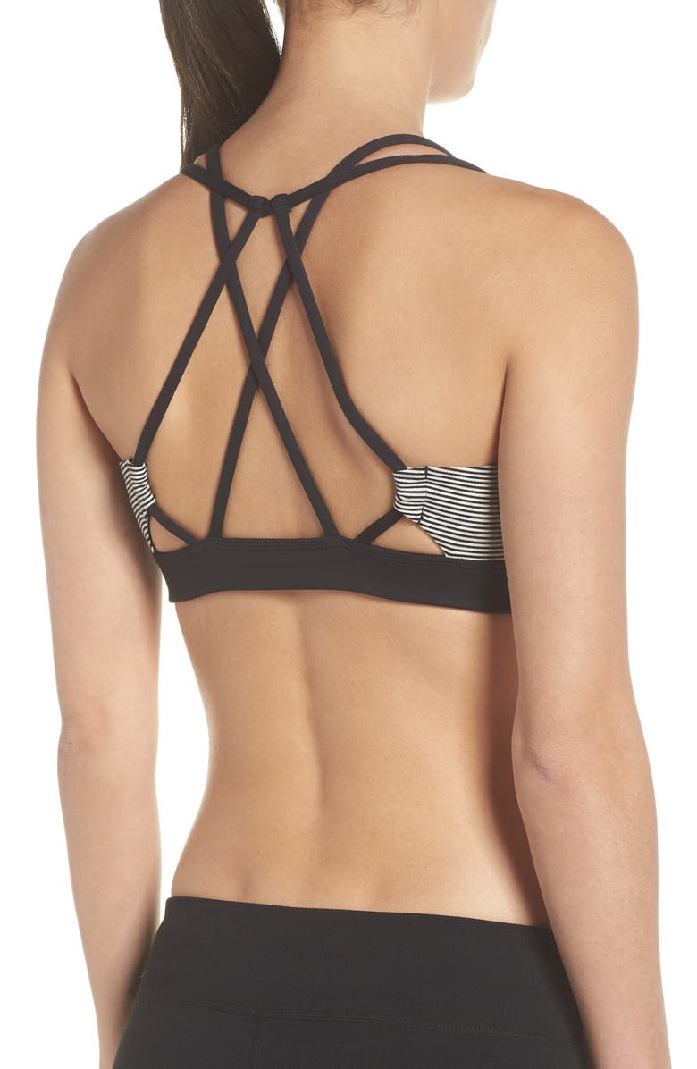 Zella So Hot Stripe Sports Bra, Alternate, color, 
