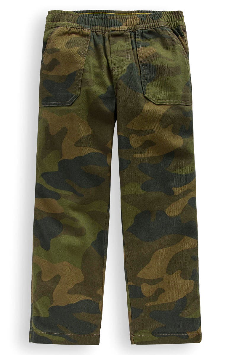 Mini Boden Kids' Camo Print Cotton Twill Pants, Main, color, Camo