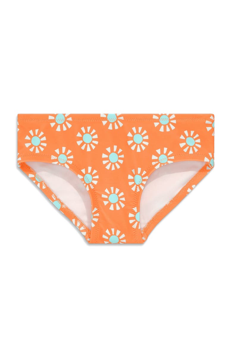Primary Kids Swim Bikini Bottom In Cutout Suns, Main, color, Cantaloupe Cutout Suns