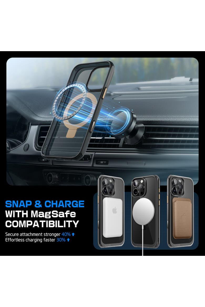iPhone 16 Pro Max 6.9 inch Unicorn Beetle MAG Stand Slim Clear MagSafe Camera Control Button Case, Alternate, color, Black/Gold