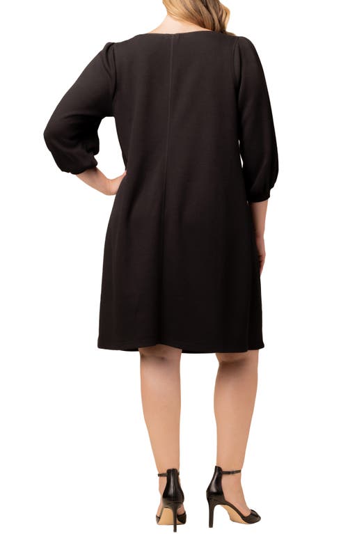 Kiyonna Madison Long Sleeve Sweater Dress In Black