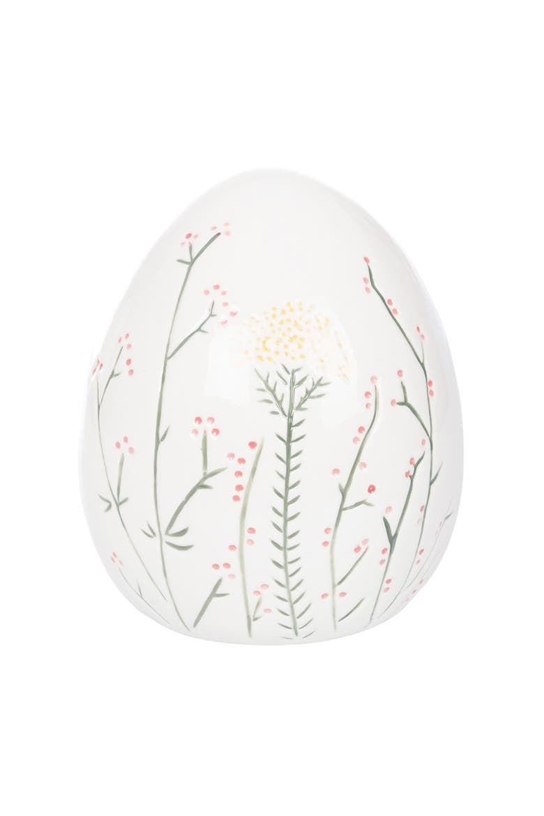 Botanical Egg Figurine, Main, color, White