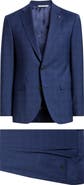 Jack Victor Esprit Contemporary Fit Navy Plaid Wool Suit