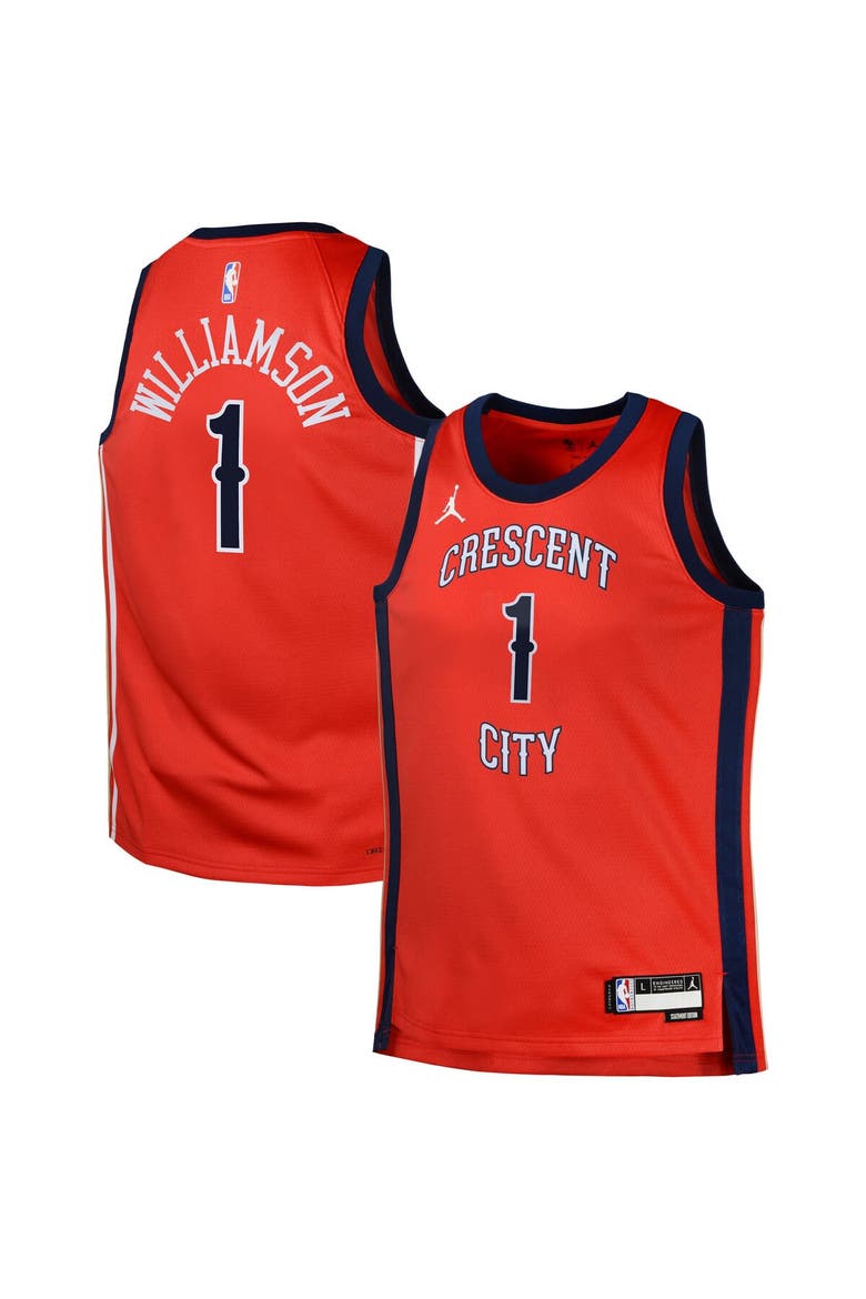 Swingman Jersey Jordan Brand Zion Williamson Red New Orleans Pelicans Statement, Main, color, Red