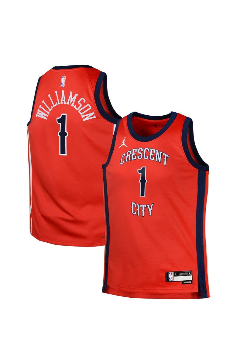 Jordan Brand Swingman Jersey Jordan Brand Zion Williamson Red New Orleans Pelicans Statement, Main, color, Red