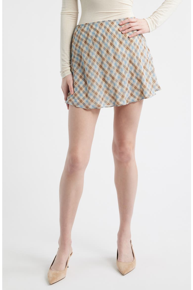 Brandy Plaid Skirt, Main, color, BROWN BLUE CHECK