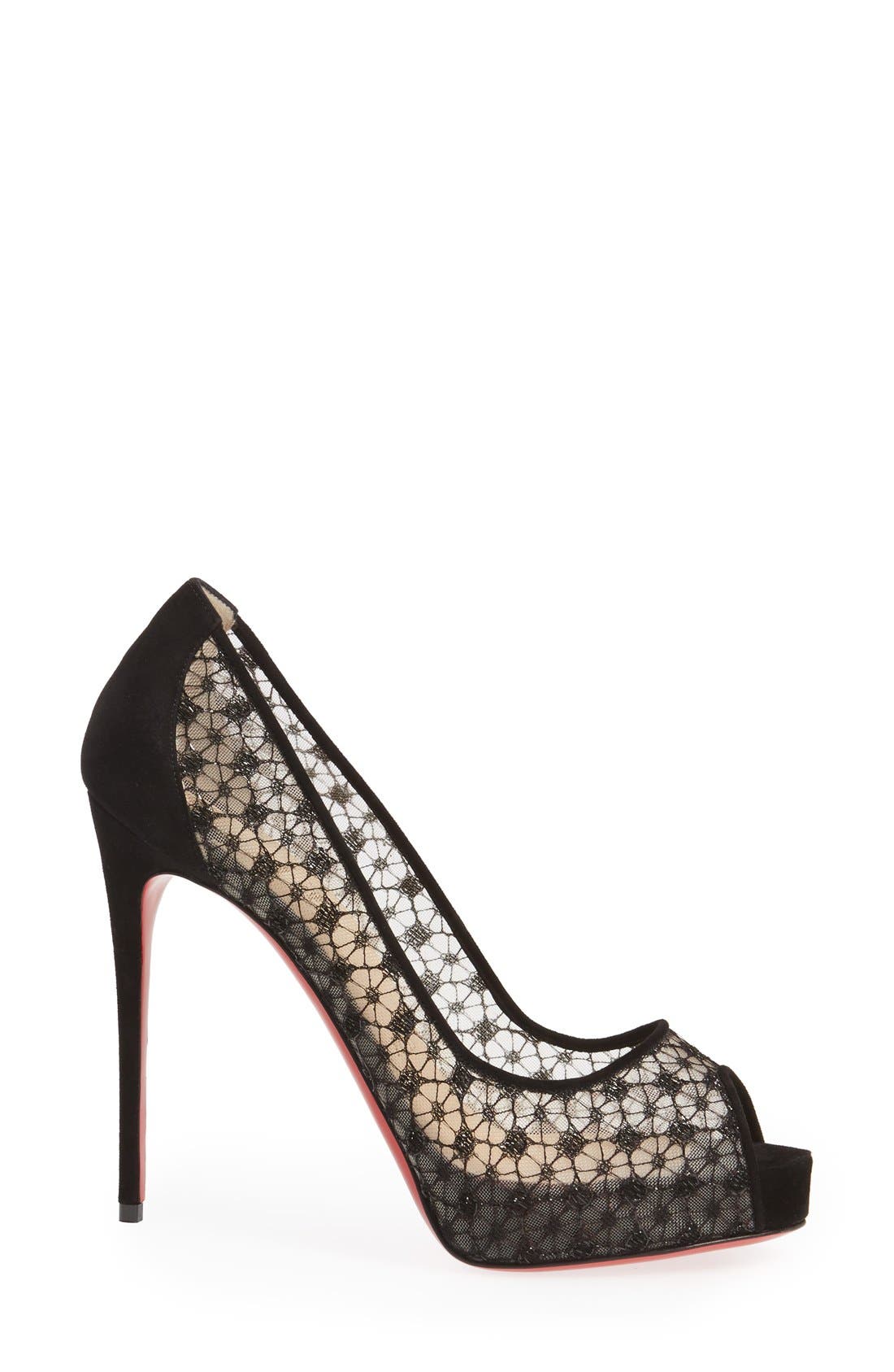 Christian Louboutin Very Lace Platform Pump, Alternate, color, 