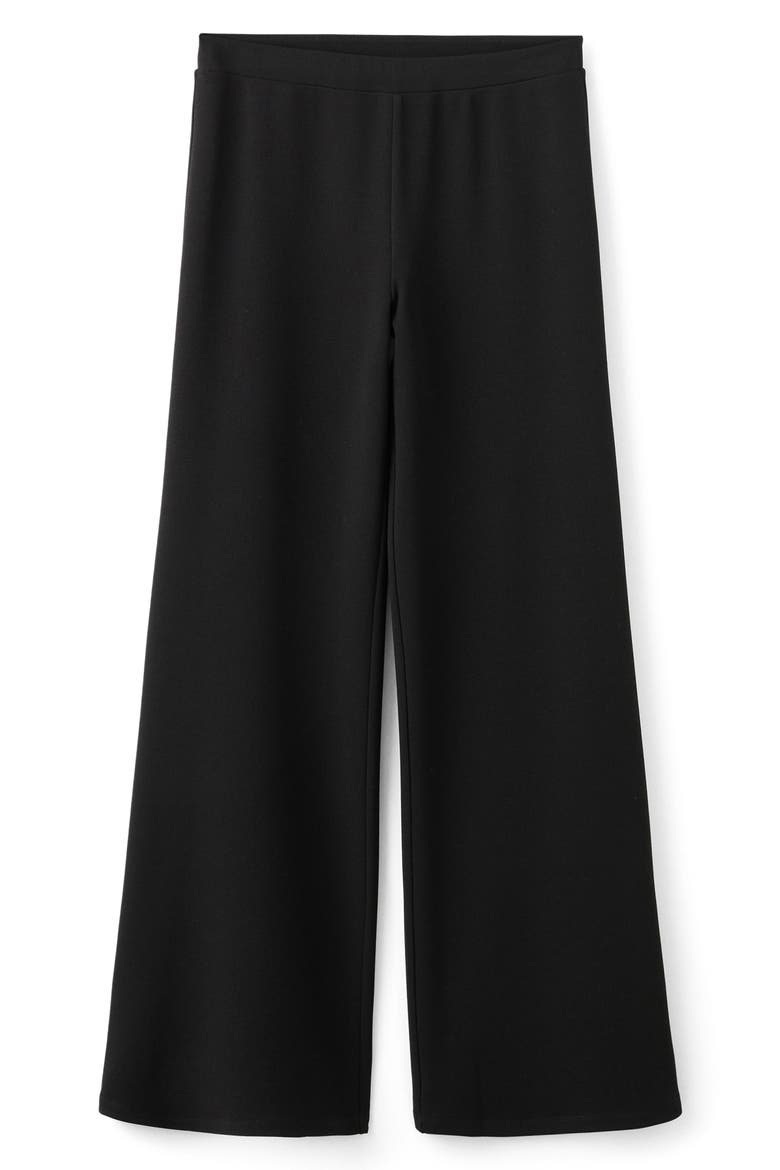 Elastic Waist Straight Leg Suit Pants, Alternate, color, BLACK