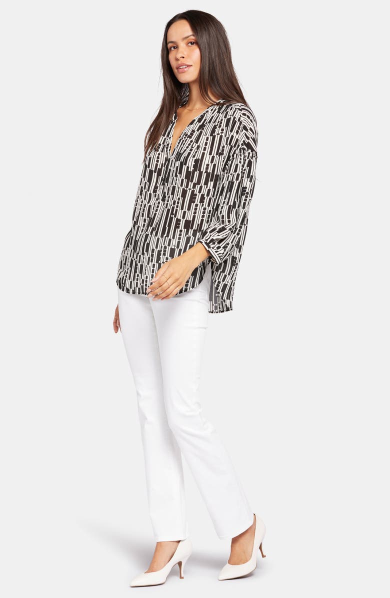 NYDJ Paulina Tie Dye Recycled Polyester Peasant Top, Alternate, color, Giselle Geo