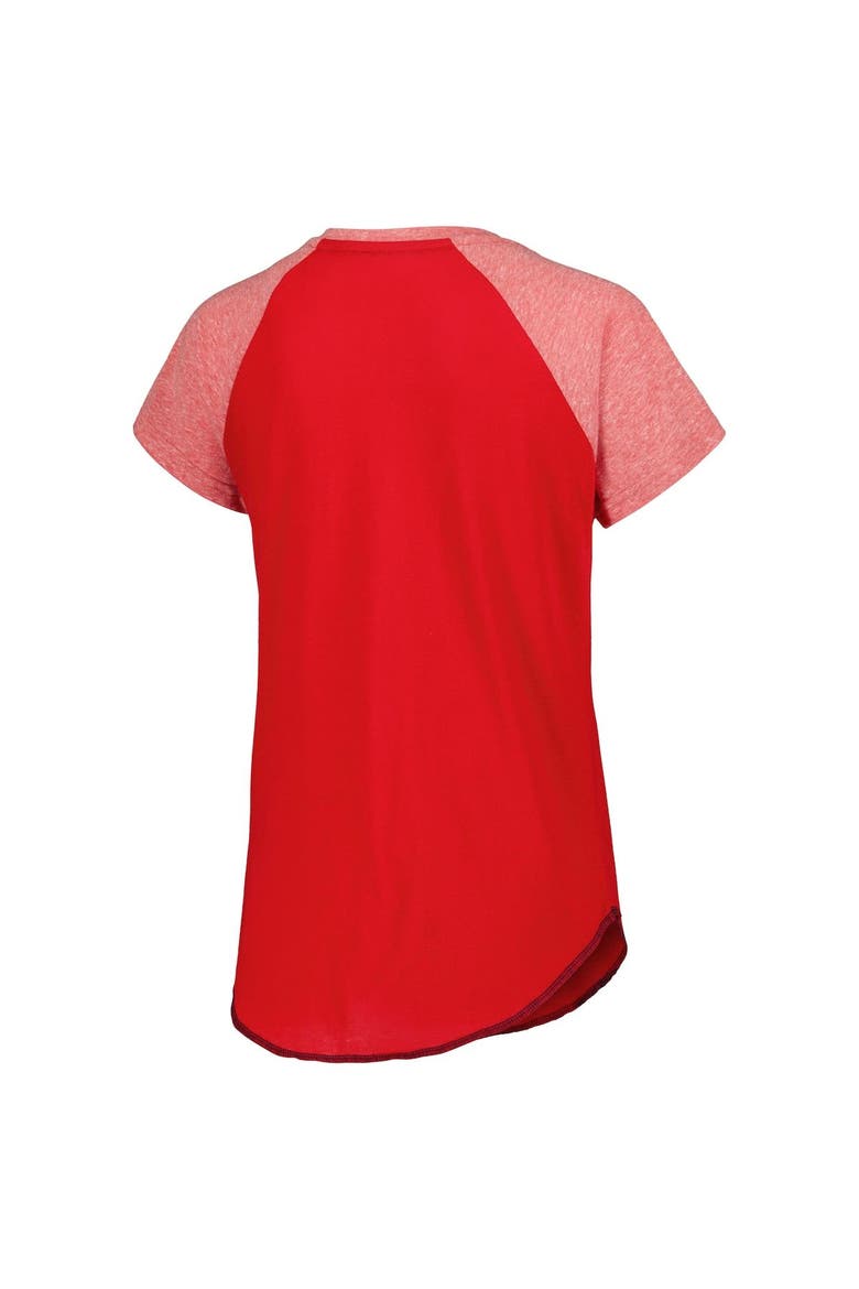 Women's Starter Red Washington Capitals Grand Slam Raglan Notch Neck T-Shirt, Alternate, color, Red