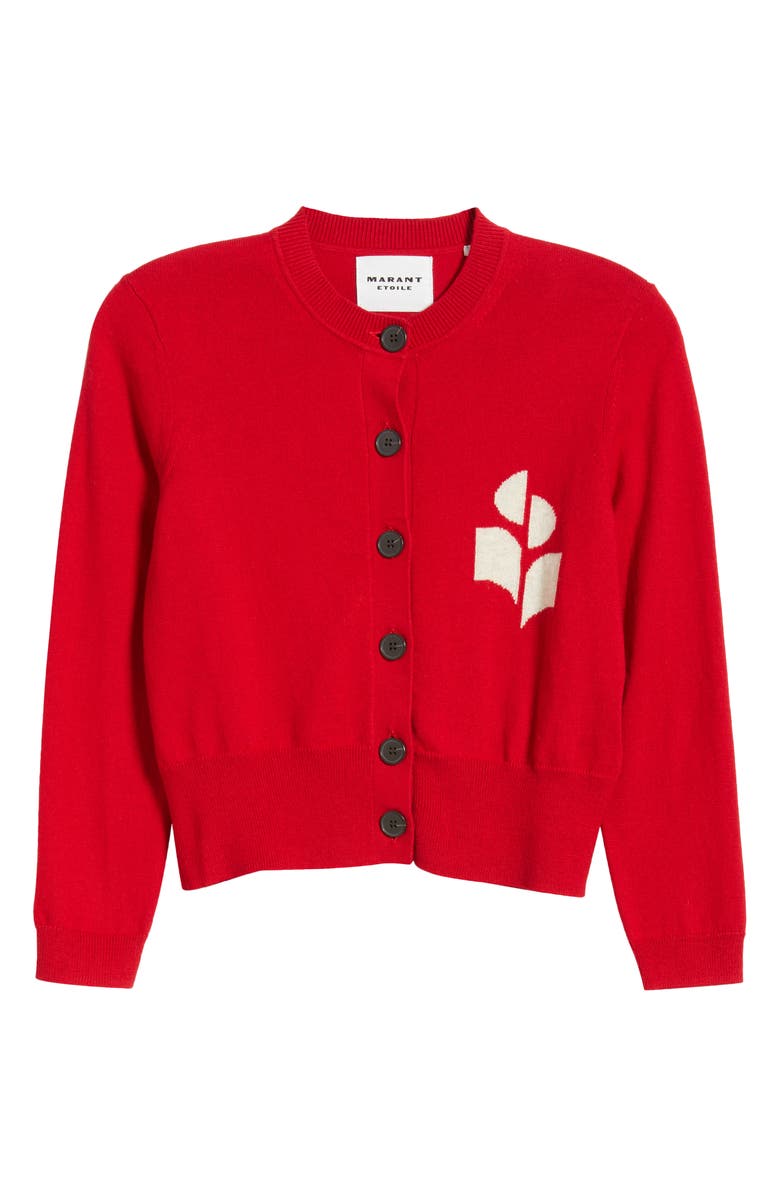 Isabel Marant Étoile Newton Flower Cotton & Wool Cardigan, Alternate, color,