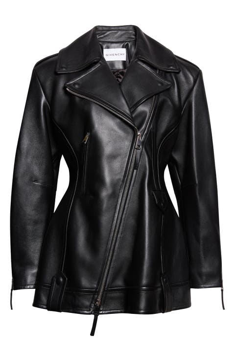 Cocoon Crop Leather Biker Jacket