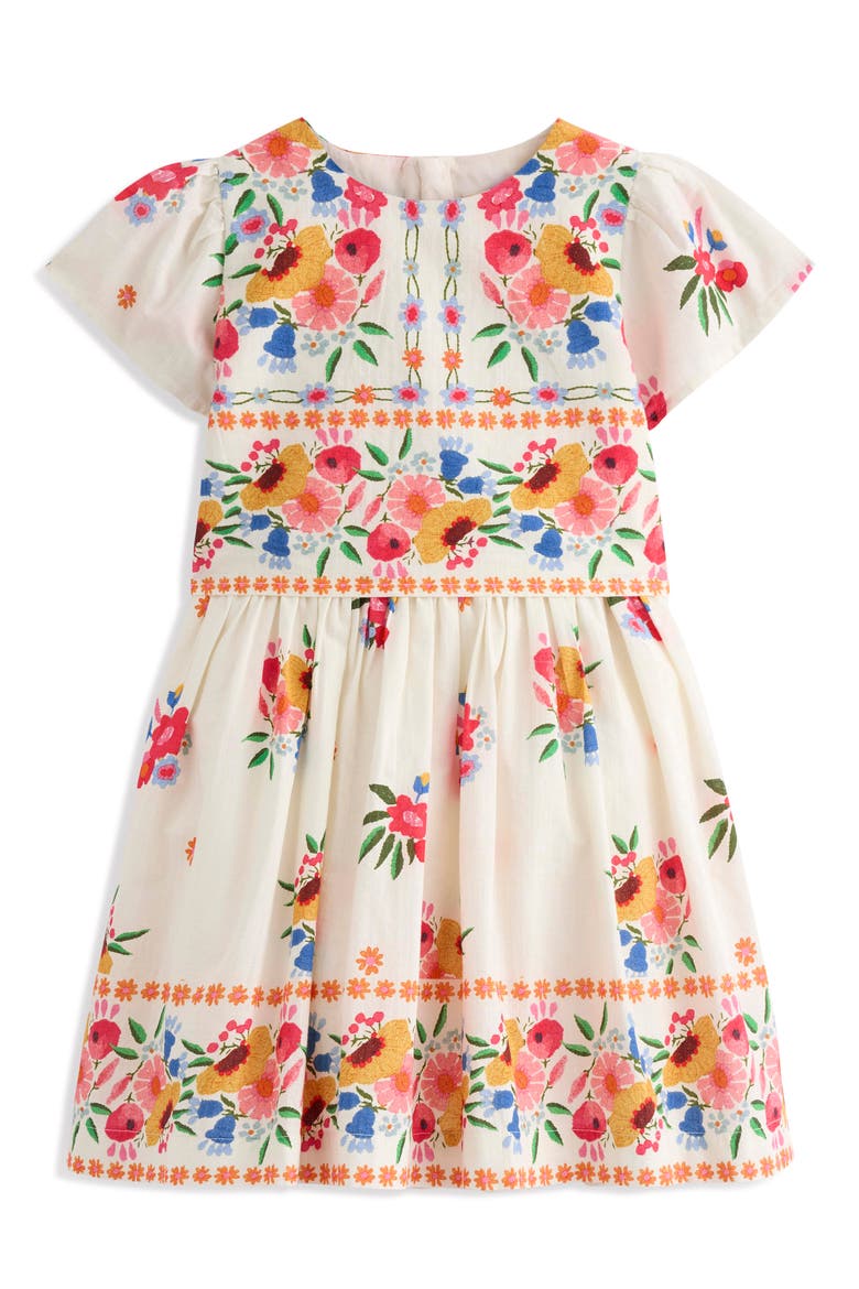 Kids' Cape Floral Cotton Dress, Main, color, MULTI VINTAGE FLORAL PLACEMENT