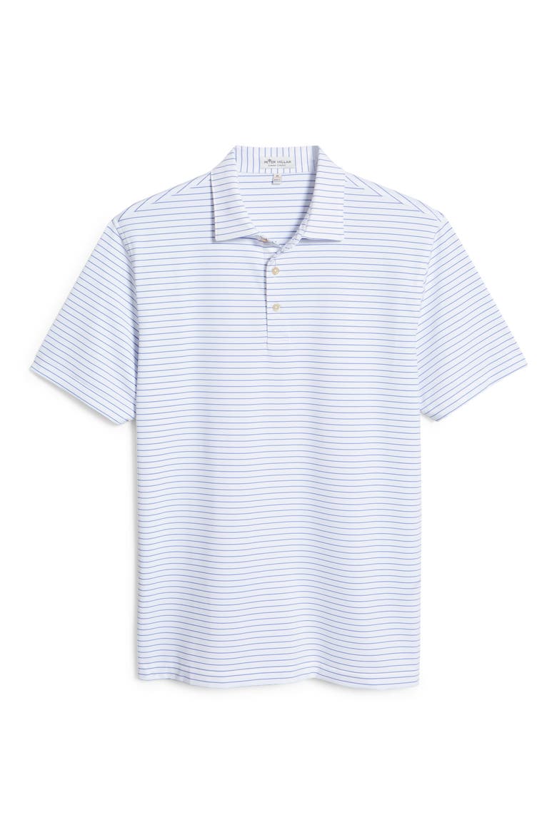Crafty Stripe Short Sleeve Performance Polo, Alternate, color, WHITE/ BLUE