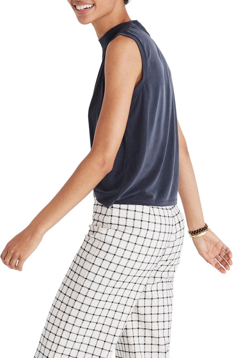 Madewell Sandwashed Mock Neck Tank, Alternate, color, 