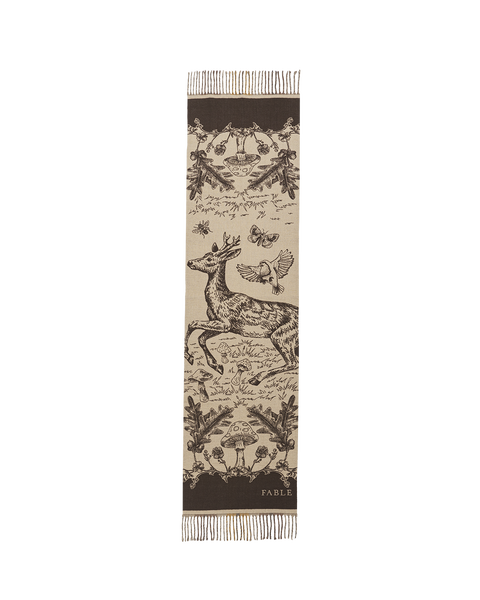 Woodland Tales Taupe Jacquard Scarf