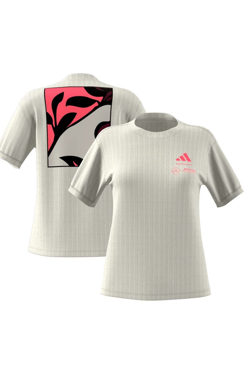 adidas Women's adidas  White Mercedes-AMG Petronas F1 Team 2025 Miami Grand Prix Pack Ribbed T-Shirt, Main, color, 