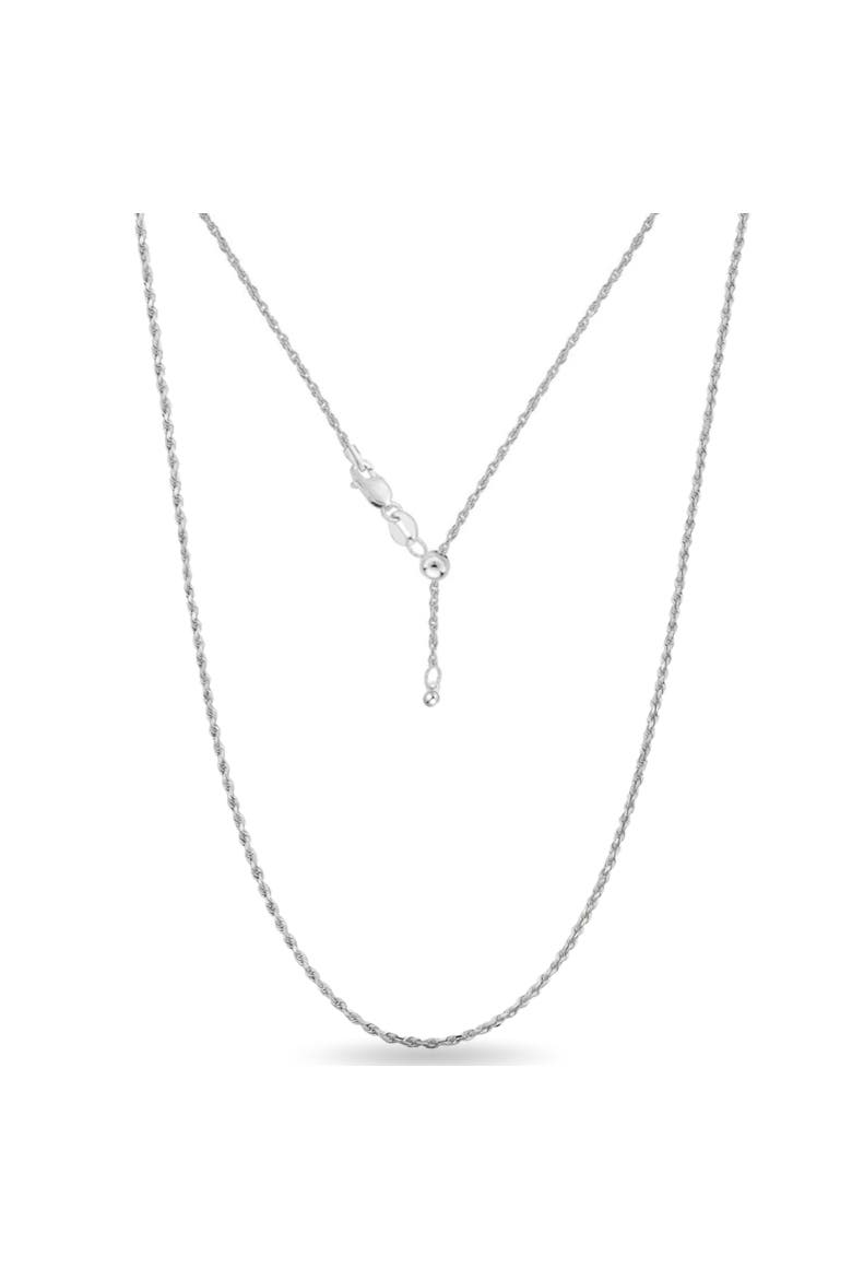 Sterling Silver Adjustable Rope Chain, Main, color, Silver