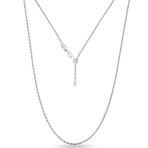 Donatello Gian Sterling Silver Adjustable Rope Chain In Silver