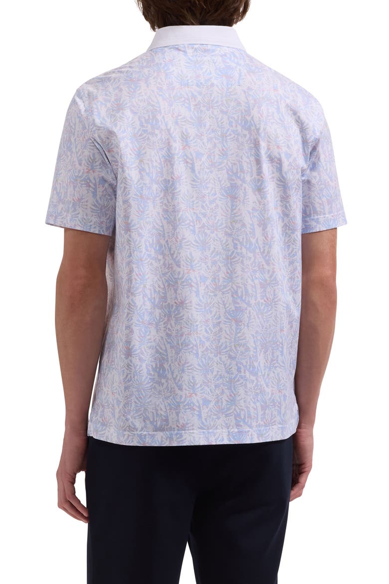 Valerian OoohCotton® Watercolor Tropical Print Polo, Alternate, color, VISTA BLUE