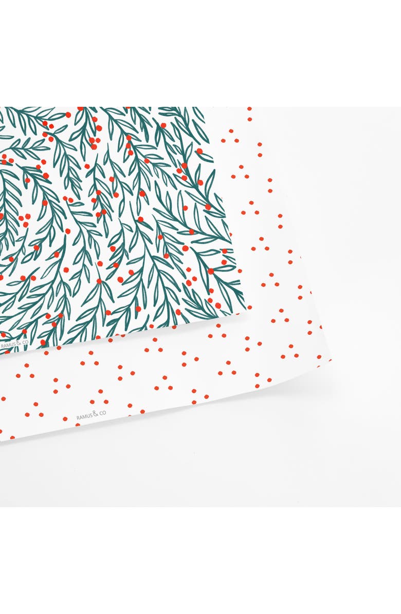 Ramus & Co Two-Sided "Winter Wonderland" & "Wreath" Heavyweight Christmas/Holiday Gift Wrap, Alternate, color, Multicolored