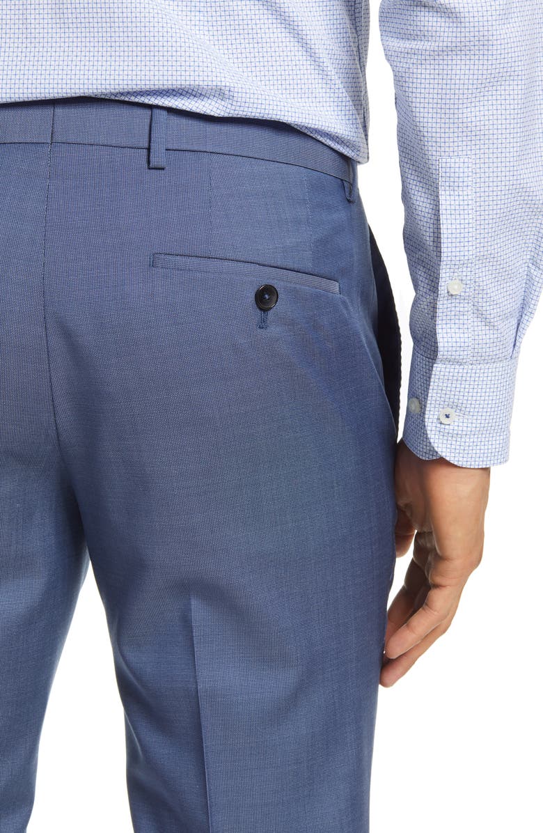 BOSS Genesis Slim Fit Flat Front Wool Dress Pants, Alternate, color,