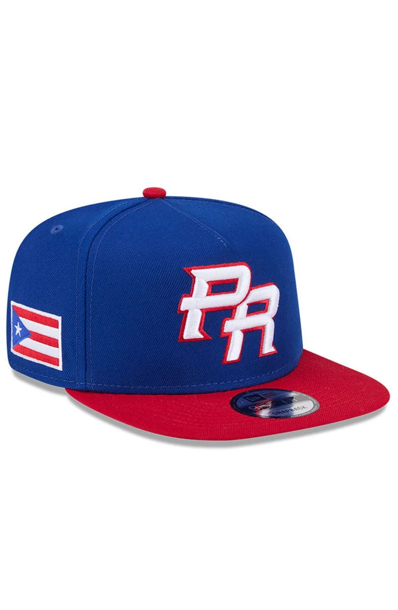 New Era Men's New Era  Blue/Red Puerto Rico Baseball 2026 World Baseball Classic 9FIFTY A-Frame Snapback Hat, Main, color, Blue