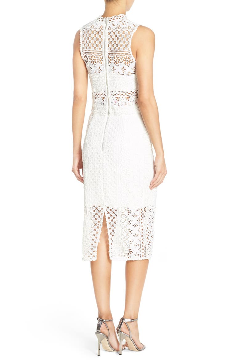 'Calista' Lace Two-Piece Sheath Dress, Alternate, color, WHITE