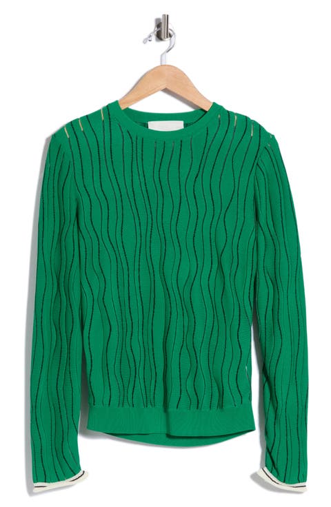 Art Nouveau Jacquard Long Sleeve Top