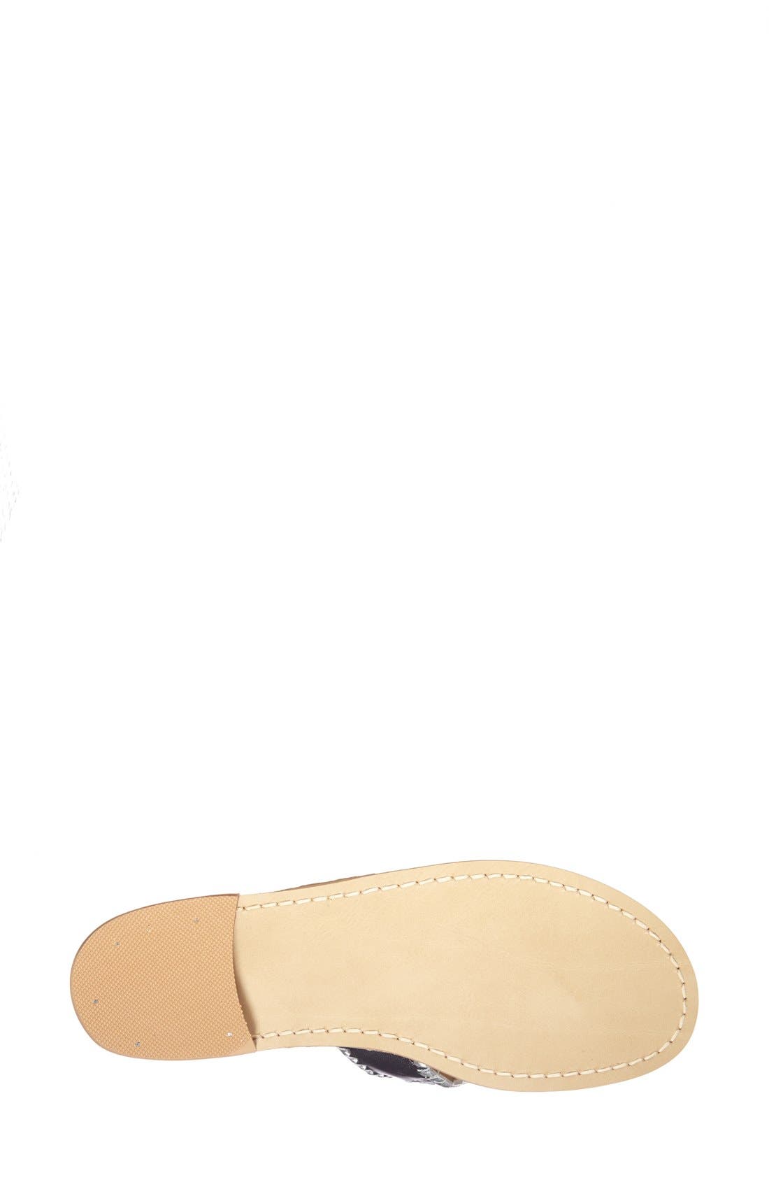 Whipstitched Flip Flop, Alternate, color, NAVY/ SILVER LEATHER