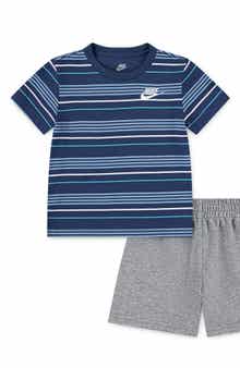 Nike Stripe T-Shirt & French Terry Shorts Set