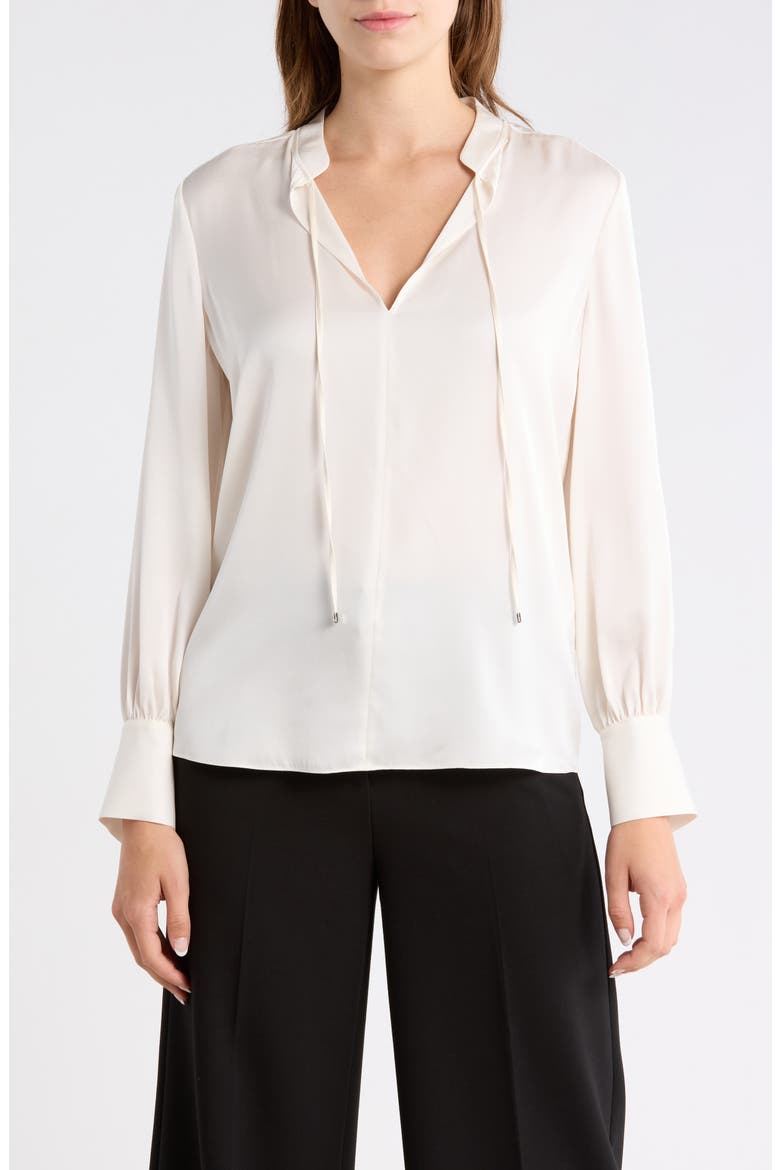 Barabi Silk Stretch Top, Main, color, OPEN WHT