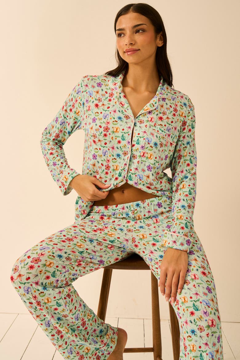 Long Pyjama Set, Main, color, Ethereal Wildflowers