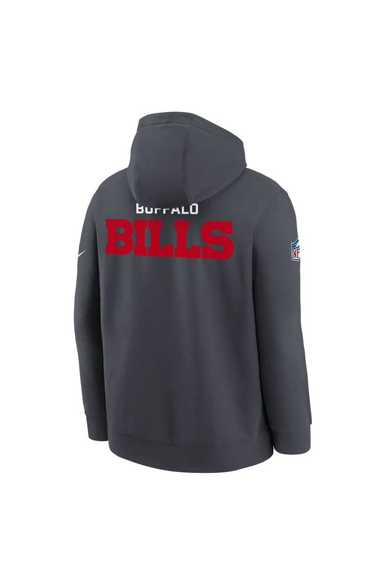 Nike Youth Nike  Charcoal Buffalo Bills Sideline Club Fleece Hoodie, Alternate, color, Charcoal