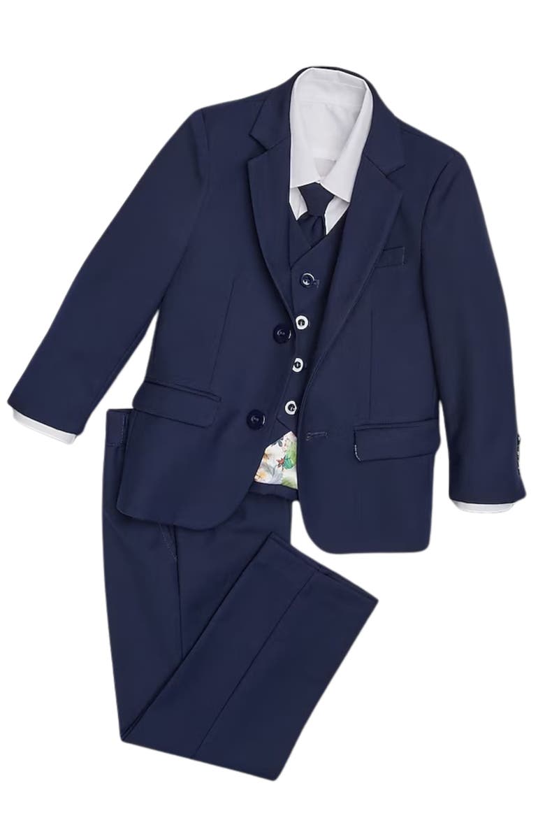 Kids' 007 5-Piece Slim Fit Suit, Main, color, Navy