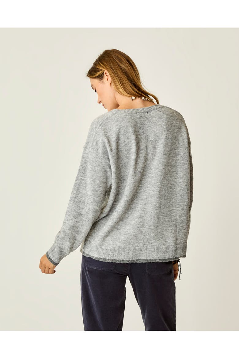 Drue Fuzzy Sweater, Alternate, color, Grey w. Dark Grey