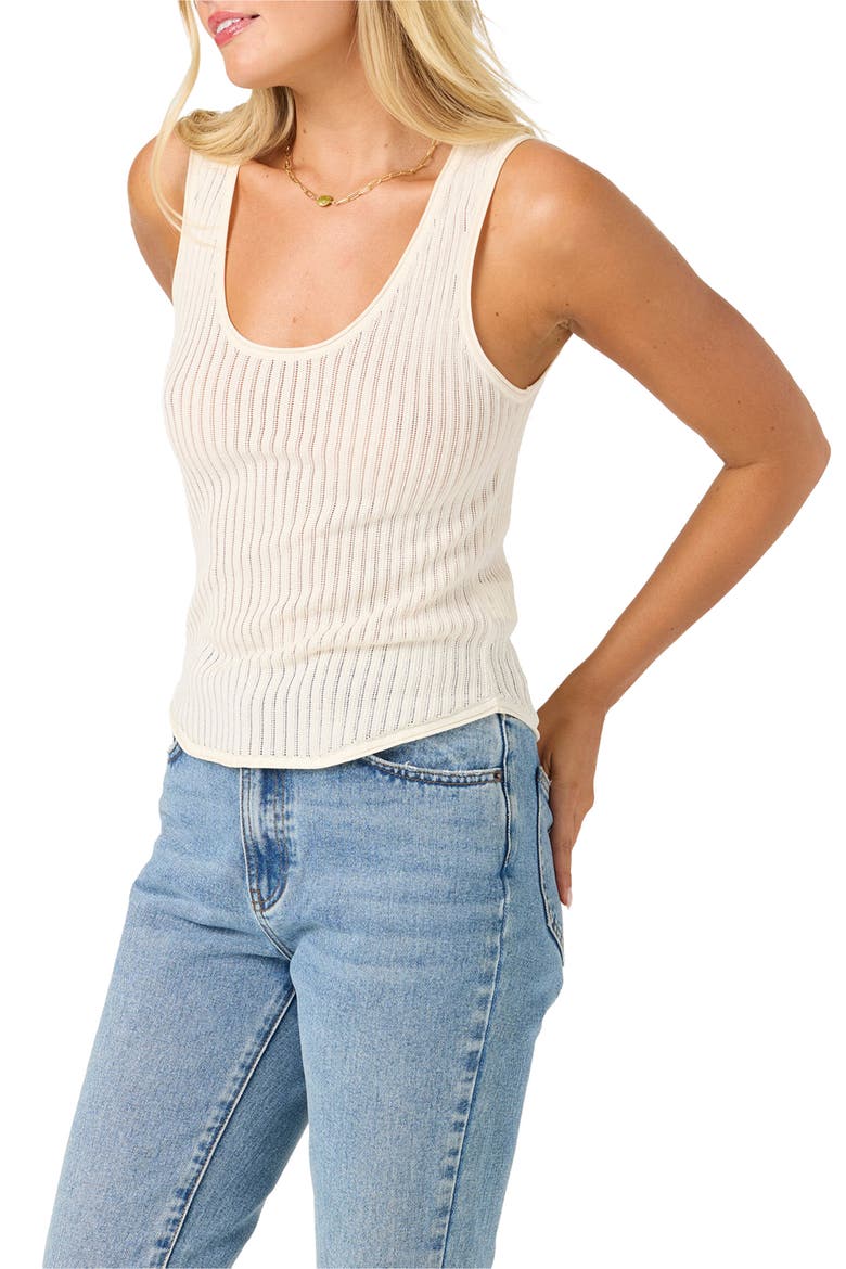 Caldwell Open Knit Tank, Alternate, color, TOFU