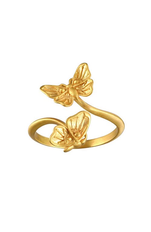 Satya Jewelry Freedom To Soar Adjustable Butterfly Ring In Gold