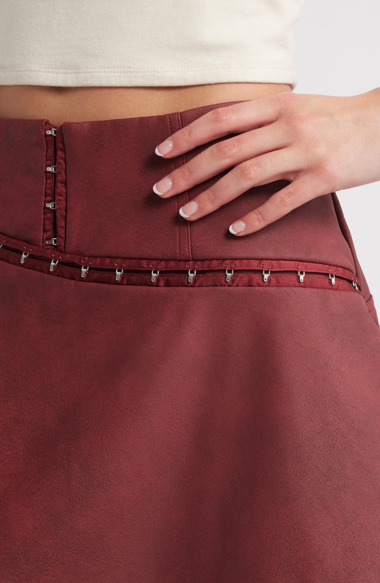 Mistress Rocks Faux Leather Miniskirt, Alternate, color, Cherry