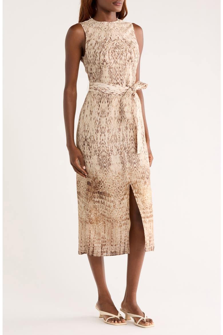 Presley Mixed Print Sleeveless Dress, Alternate, color, NEUTRAL