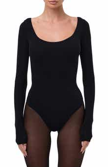 Naked Scoop Neck Long Sleeve Bodysuit